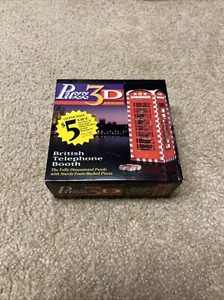Vintage 1997 Puzz 3D Miniatures British Telephone Booth Puzzle Milton Bradley - Picture 1 of 1