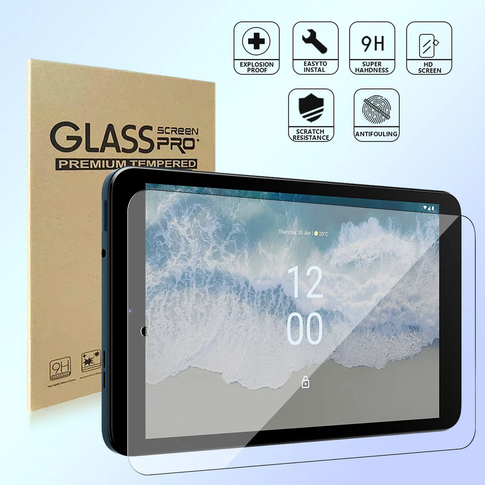 For Nokia T10 8.0 inch 2022 8" Tablet Clear Tempered Glass Screen Protector Film - Image 1 of 1