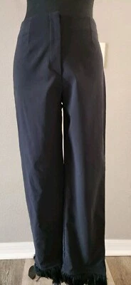 Pantalones Bisou Bisou Vintage Negros Pluma Elastizados Pierna Recta Tiro Medio Para Mujer’s 10 Foto 1 de 4