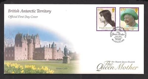British Antarctic Territory BAT FDC Scott 312-313 2002 Queen Mother - Picture 1 of 1