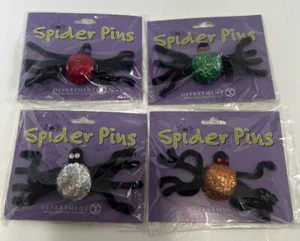 Vintage 4er Set verschiedene Abteilung 56 Halloween Spinne Pins Brandneu Abt 56 - Bild 1 von 6