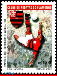 2792 BRAZIL 2001 FLAMENGO, LIBERTADORES CHAMPION, FAMOUS CLUBS, SOCCER, MNH - Picture 1 of 2