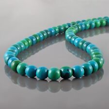 Naturel Dégradé Chrysocolla Rond Perles Chaîne 18 " Strand Fait à la Main