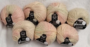Neu Posten 7 Knäuel Plassard Garn Lumiere Pfirsich Mehrfarbig 164 Yard 50 g - Bild 1 von 4
