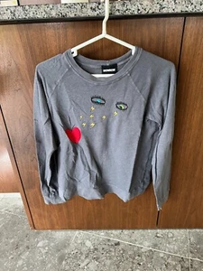 Sudadera gris bordada Monrow para mujer talla pequeña - Imagen 1 de 6