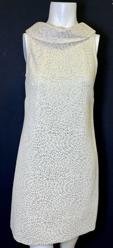 Set cappotto e abito vintage Michael Kors gocce di pioggia metallizzate panna cappotto set