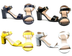Damen- und Damenschuhe Party- und Freizeitsandalen mittlerer Absatz Peep Toe Knöchelriemen - Bild 1 von 29