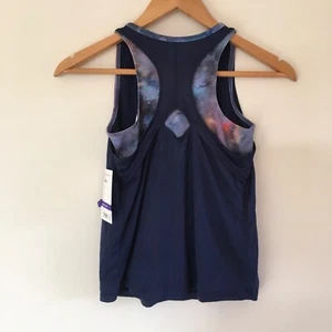 NWT Athleta Girl Double The Fun Tank Top Sz L/12 Multicolor Tie Dye Double Layer - Picture 1 of 11