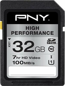New PNY 32GB High Performance Class 10, U1 SD Flash Card (P-SDHC32GU1GW-GE) - Picture 1 of 5