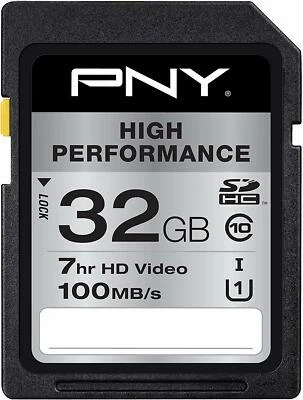 New PNY 32GB High Performance Class 10, U1 SD Flash Card (P-SDHC32GU1GW-GE) - Image 1 of 4