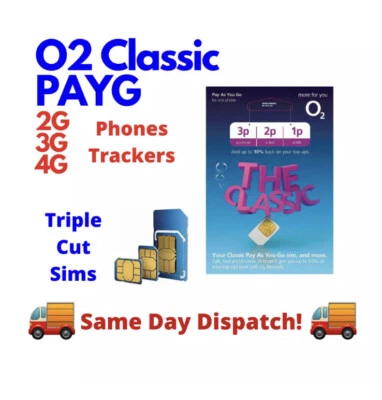 O2 Sim Card - New and Sealed Classic O2 Pay As You Go 02 O2 PAYG ✔✔✔✔✔