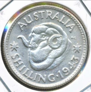 Australia 1943(m) One Shilling 1/- George VI (Silver) - Extra Fine - Bild 1 von 3