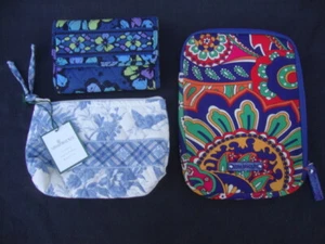 3 Vera Bradley Bags Venetian Paisley Tablet Sleeve Trifold Wallet Cosmetic Case - Picture 1 of 12