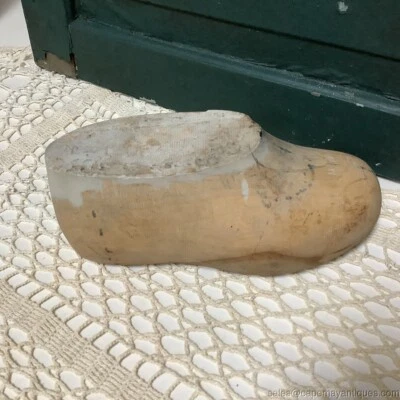 Antique European Shoe Mold Child's Shoe Hand Written Marks Solid Wood - Image 1 of 4