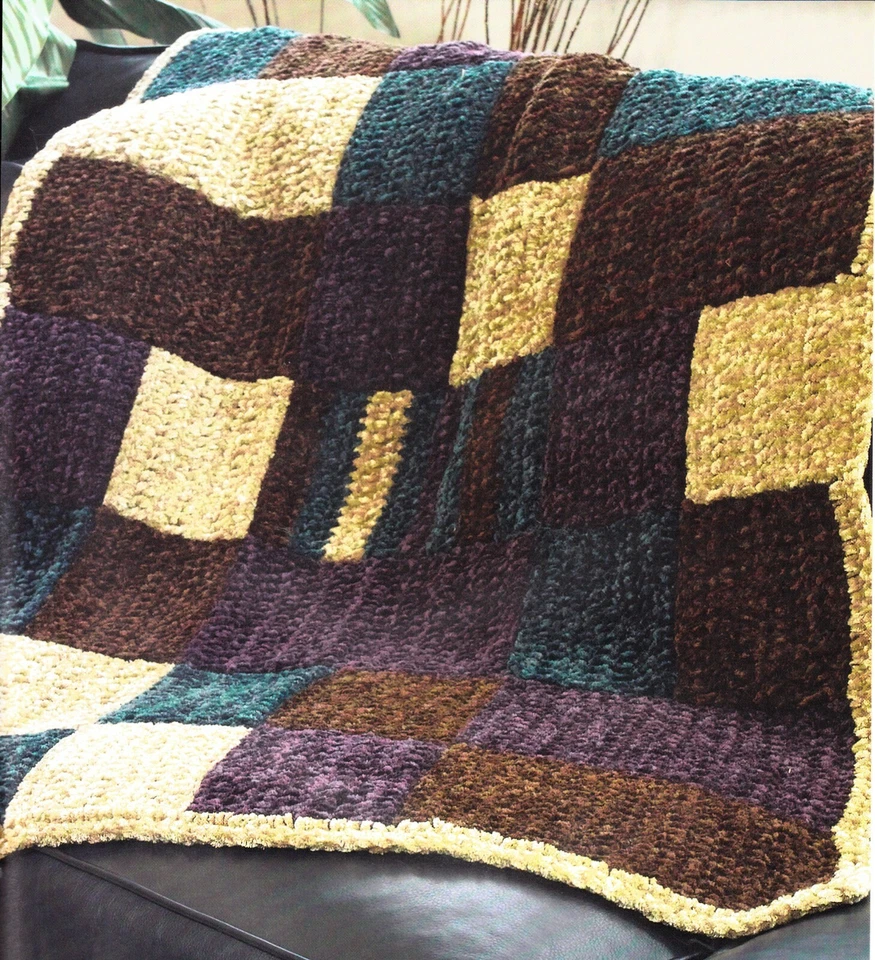 COZY Luscious Patchwork Lap Robe/Crochet Pattern INSTRUCTIONS ONLY - Image 1 of 1