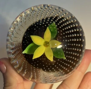 Caithness Vintage Glass Paperweight Snow “Flower In The Rain”Handmade Scotland - Picture 1 of 15