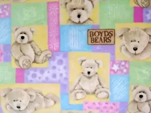 Boyds Bears Flannel Sewing Fabric Crafting Length Piece 12" x 9.5" New - Picture 1 of 2