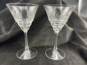 Par de copas de boda vintage de copa de champán tostadas de vino 16 cm de alto C1930 - Imagen 1 de 9