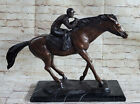 Bronze Sculpture Great Detail a Jockey and Thoroughbred Horse Hot Cast Decor NR