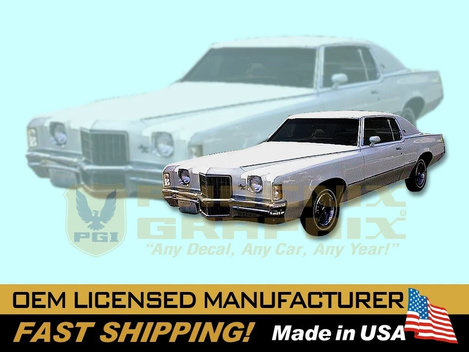 1971 1972 Pontiac Grand Prix Kit Gráfico Decalques Listras COMPLETO! - Imagem 1 de 1