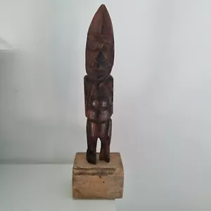 statuette Nouvelle Calédonie en bois Tambour du Vanuatu statue wooden sculpture - Bild 1 von 11