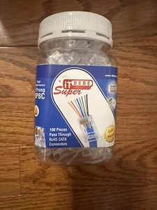 100 Stück vergoldet Ende Pas Through RJ45 CAT6 Stecker 8P8C 3 Mikrometer - Bild 1 von 1
