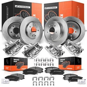 Rotores de freno de disco delanteros y traseros y pastillas de freno + pinza para Chevy Pontiac Saturn - Imagen 1 de 9