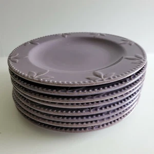 HTF Set of 8 Dinner Plates Sorrento Suede by Signature.FREE SHIPPING - Picture 1 of 5