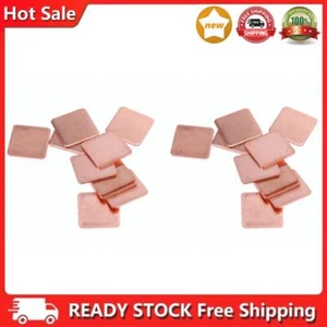 10 pcs 20mmx20mm 0.8mm Heatsink Copper Shim Thermal Pads for Laptop - Photo 1/11