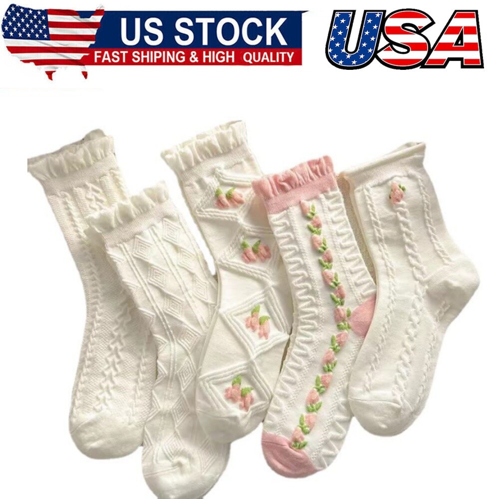 Women's Big Ruffle Ankle Socks BAOZHUSS Girls Ruffle Socks, Double Lace ...