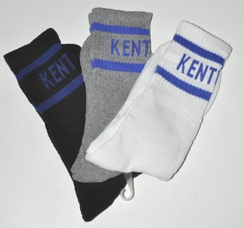 Kentucky Striped Crew Socks White/Gray/Black 3 Pair Men's Size 10-13 New Cover