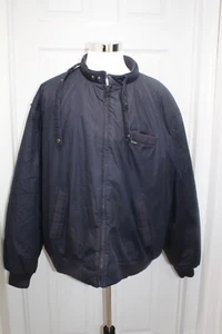 Giacca vintage Members solo imbottita vintage blu navy Cafe Racer da uomo calda taglia 3XT - Foto 1 di 9