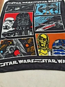 Star Wars Characters Fleece Blanket  Throw 44" x 60" Darth Vader R2D2 C-3PO  - Picture 1 of 6