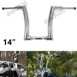 14" Rise 2" Ape Hanger Handlebar Chrome For Harley Dyna Glide FXS Touring - Picture 1 of 13