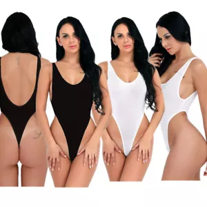 Damen Body Reizwäsche Rückenfrei Bodysuit Trikot Stringbody Transparent Dessous - Bild 1 von 15