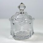 Vintage Fostoria Candy Dish Clear Coin Glass Dot Pattern with Lid 5.75
