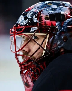 Jacob Markstrom Up Close Mask New Jersey Devils 8x10 NHL Hockey Photo - Picture 1 of 1