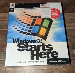 NEW SEALED MICROSOFT 98 WINDOWS STARTS HERE COMPUTER SOFTWARE CD - Picture 1 of 4