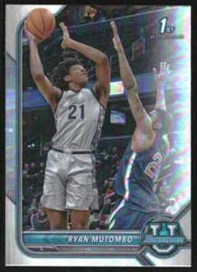 Ryan Mutombo 2021-22 Bowman University 1st Bowman Chrome Refractor card # 18 - Imagen 1 de 1