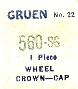 Gruen 560ss Wheel Crown Cap #22 Genuine Gruen Watch Repair Parts - Picture 1 of 1