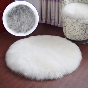 Soft and Comfortable Furry Mat for Sofa Chair Round Carpet for Bedroom - Photo 1/36
