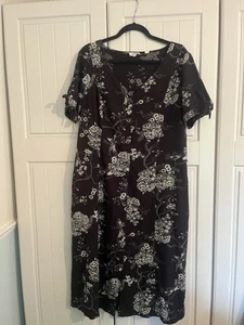 Fat Face Linen Mix Tara Oriental Print Dress Size 16 Pockets Gorgeous! - Picture 1 of 3