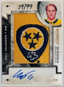 2018-19 UPPER DECK BLACK DIAMOND ROOKIE TEAM LOGO JUMBOS EELI TOLVANEN - Picture 1 of 2
