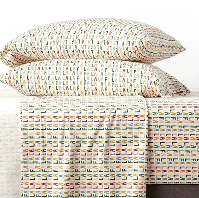 Conjunto de lençóis de flanela padrão queen size férias Fa La La - Wondershop - Imagem 1 de 4