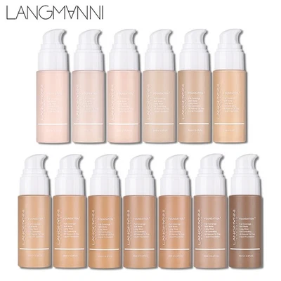 Langmanni 30ml Liquid Foundation Soft Matte Concealer Face Make up Foundation - Image 1 of 4