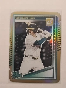 2025 Donruss Rated Prospect Nick Kurtz #154 Gold Die-Cut 1/25 Oakland Athletics - Picture 1 of 2