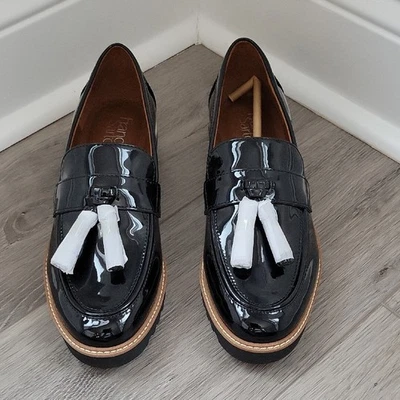 Franco Sarto Carolyn Tassel Lug Sole Loafer Patent Black Size 8.5 NIB - image 1 of 4