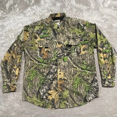 Field Staff Shirt Mens Large Green Camo Mossy Oak Hunting Outdoors - Image 1 of 4