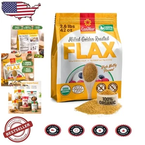 Organic Milled Flaxseed Golden Roasted 42oz Omega-3 Fiber - Picture 1 of 9