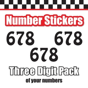 3 pcs Vinyl Custom Number Stickers 3 Digit 3"-16" Height Black Pink Yellow 1111S - Picture 1 of 8